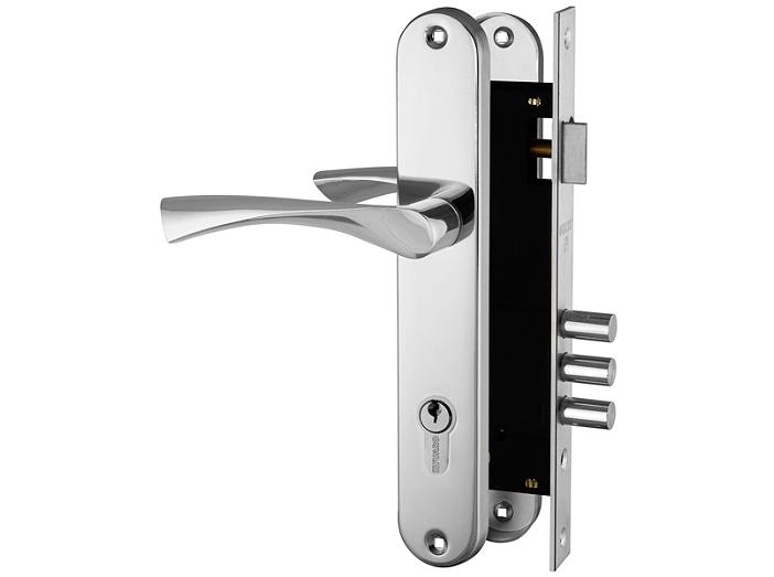 Замок цилиндровый с в комплекте с ручкой LOCKSET.9011 (SET F9011) CP хром