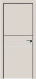 Дверь межкомнатная "Concept-710" Лайт грей глухая, кромка-черная матовая
