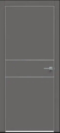 Дверь межкомнатная "Concept-710" Медиум грей глухая, кромка-черная матовая