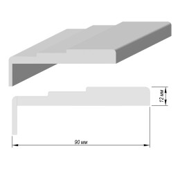 Наличник "Ступени" "Т" Белая эмаль AR 90*12*2140