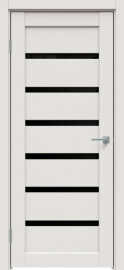 Дверь межкомнатная  "Concept-583" Белоснежно матовый стекло Лакобель чёрное