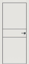 Дверь межкомнатная "Concept-710" Белоснежно матовый глухая, кромка-чёрная матовая