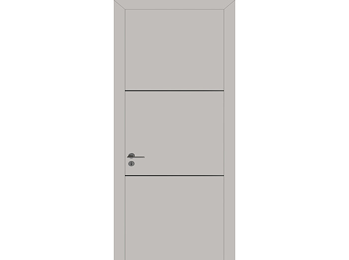 ДП Квалитет К11 Alu  Серый матовый  60*190, кромка чёрная матовая