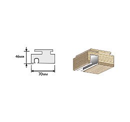 Перекладина "Т" для склад. двери ЭКО Cappuccino Veralinga МДФ 2000*70*46 (п, с напр. П-2) 