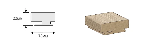 Стойка "Т" для склад. двери ЭКО Wenge Melinga МДФ 2070*70*22 (п)