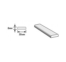 Притворная планка Л Л-23 (Белый) МДФ 2000*30*8