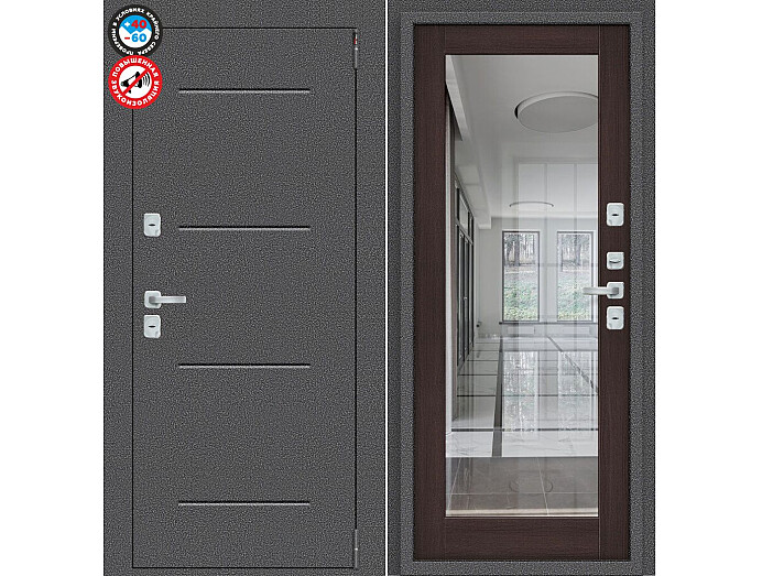 ДС Porta T2 104/П15 Wenge Veralinga R/Антик Серебро 205*88 Правая