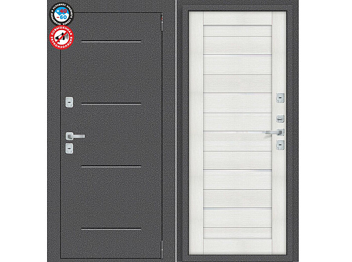 ДС Porta T2 104/П22 Bianco Veralinga WW/Антик Серебро 205*88 Левая