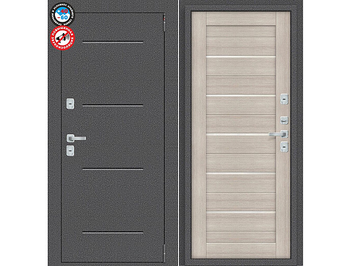 ДС Porta T2 104/П22 Cappuccino Veralinga WP/Антик Серебро 205*88 Левая