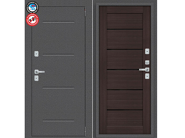 ДС Porta T2 104/П22 Wenge Veralinga BS/Антик Серебро 205*88 Левая