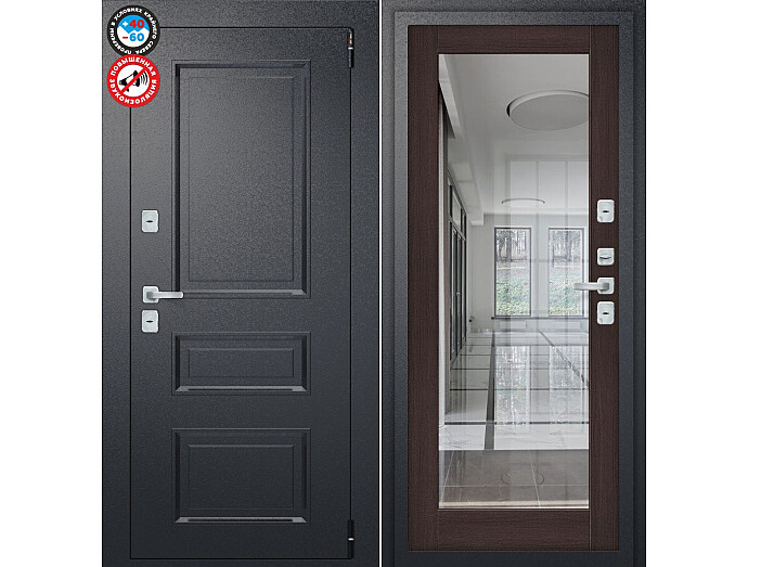 ДС Porta T4 403/П15 Wenge Veralinga R/Букле Черный 205*88 Правая