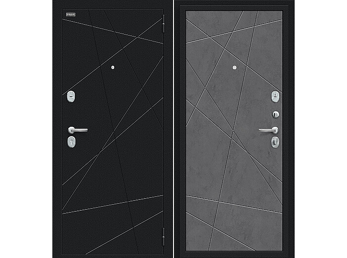 ДC Bravo R-2 Граффити-5 (115/Г5) Slate Art/Букле черное 205*86 Правая