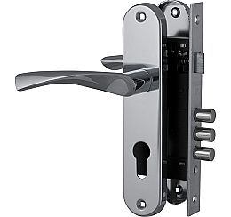 Замок цилиндровый с в комплекте с ручкой LOCKSET.1511W/B (SET F1511W/B) CP хром