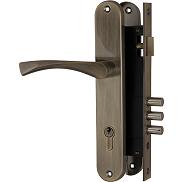 Замок цилиндровый с в комплекте с ручкой LOCKSET.9011 (SET F9011) AB бронза